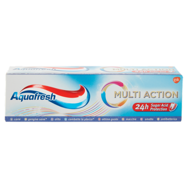 Aquafresh Multi Action Dentifricio con minerali di fluoro per rinforzare smalto e alito fresco 75 ml