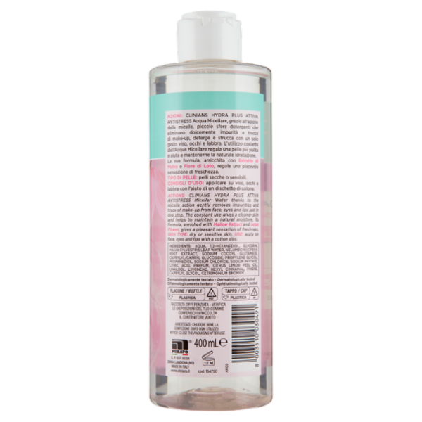 Clinians Hydra Plus Acqua Micellare Attiva Antistress 400 mL