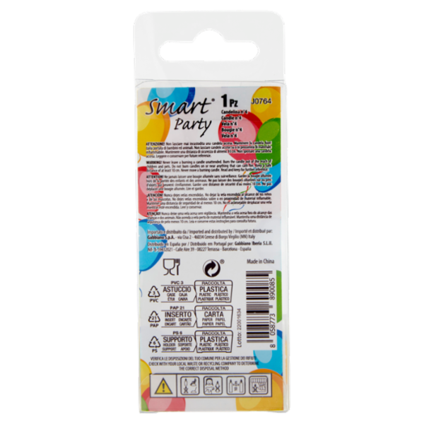 Smart Party Candelina Numerale 4 1 pz