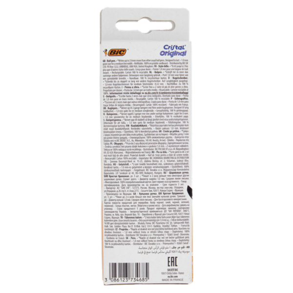 Bic Cristal Original Penna a sfera 1.0mm 5 pz