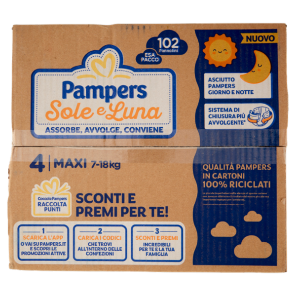 Pampers Sole e Luna Maxi 102 pz