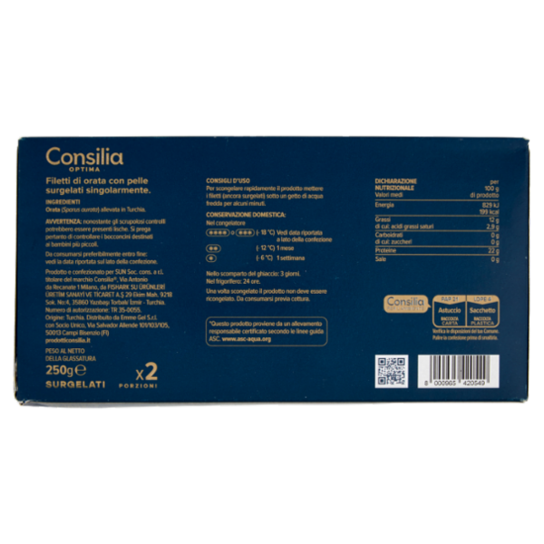 Consilia Optima Filetti di Orata Surgelati 250 g