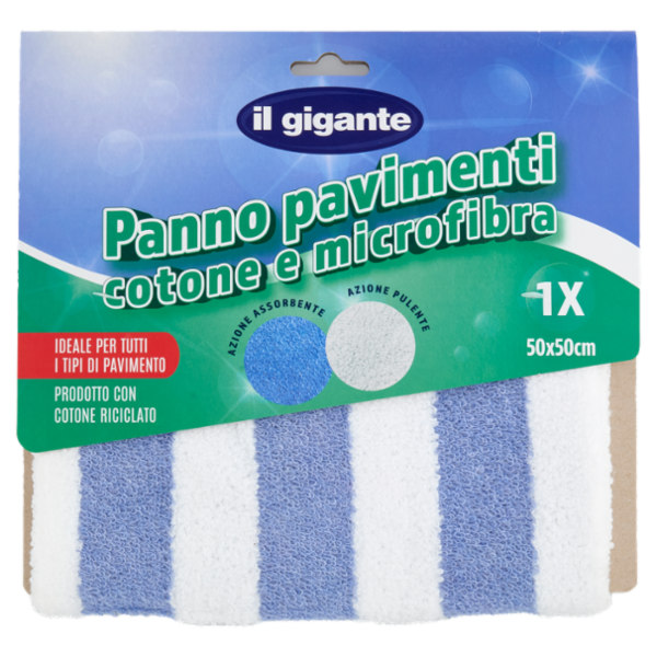 IL GIGANTE Panno pavimenti cotone e microfibra 50x50cm 1 pz