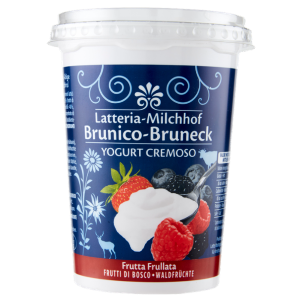 Latteria Brunico Yogurt Cremoso Frutta Frullata Frutti di Bosco 500 g