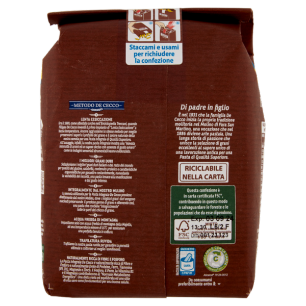 De Cecco Integrale Fusilli n° 34 500 g