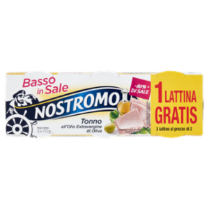 Nostromo Basso In Sale Tonno All'Olio Extravergine Di Oliva 3 x 70 g
