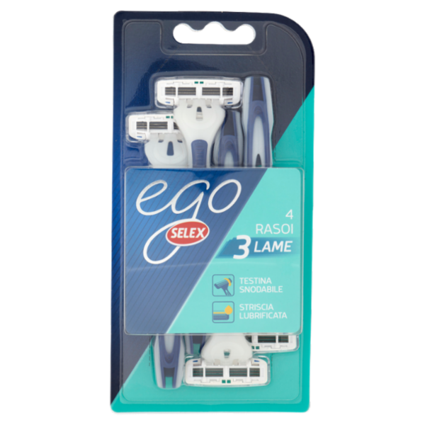 Selex Ego Rasoio Trilama Usa e Getta Uomo 4 pezzi