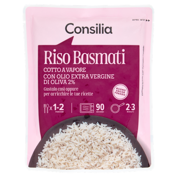 Consilia Cereali Cotti a Vapore Riso Basmati 250 g