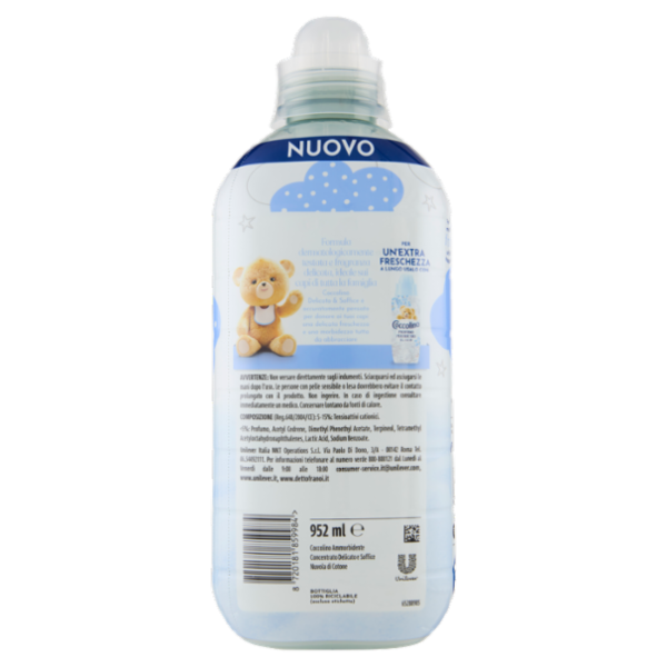 Coccolino Ammorbidente Concentrato Delicato & Soffice Nuvola di cotone 45 Lavaggi 952 ml
