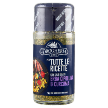 La Drogheria 1880 Per Tutte Le Ricette Con Sale Iodato Erba Cipollina & Curcuma 85 g