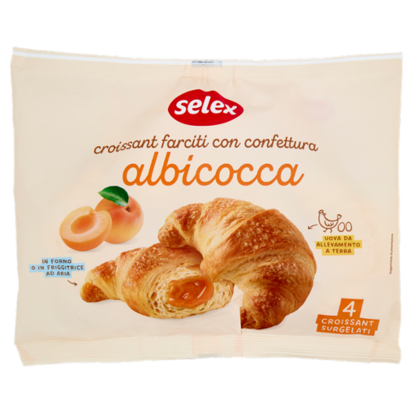 Selex Croissant Farciti con Confettura Albicocca Surgelati 4x85 g