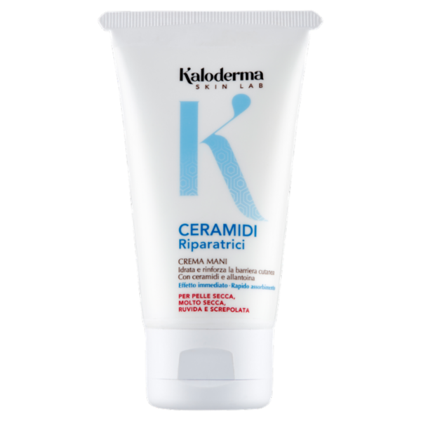 Kaloderma Ceramidi Riparatrici Crema Mani per Pelle Secca, Molto Secca, Ruvida e Screpolata 75 ml