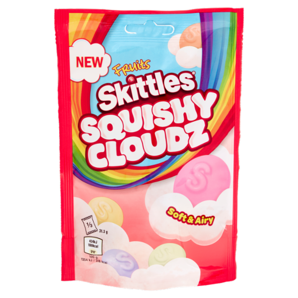 Skittles Squishy Cloudz, Caramelle Gommose al Gusto Frutta, 94g