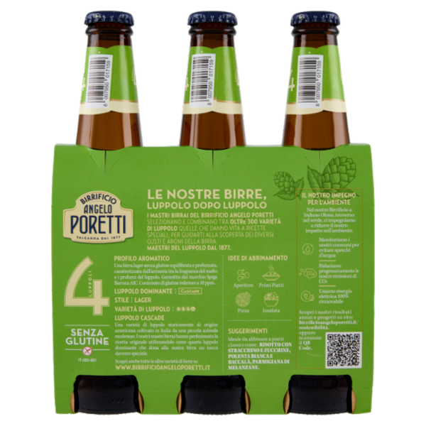 Birrificio Angelo Poretti Senza Glutine 4 Luppoli 3 x 33 cl