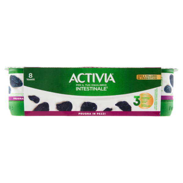 ACTIVIA Yogurt con Probiotico Bifidus, gusto Prugna, 8x125g
