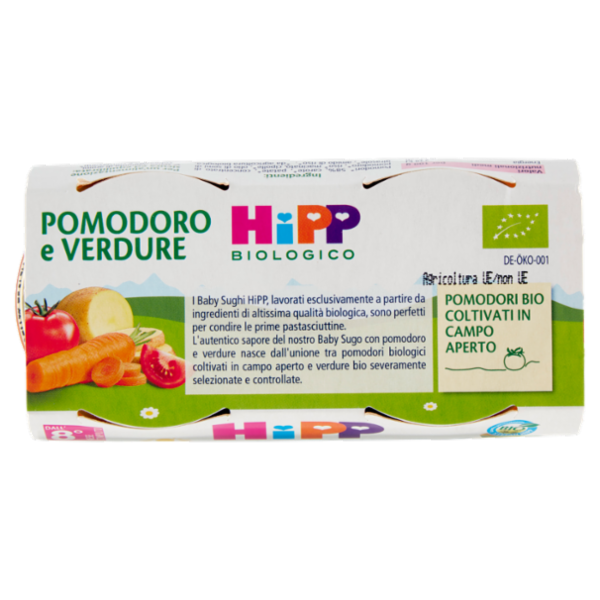 HiPP Biologico Baby Sugo Pomodoro e Verdure Omogeneizzato 2 x 80 g