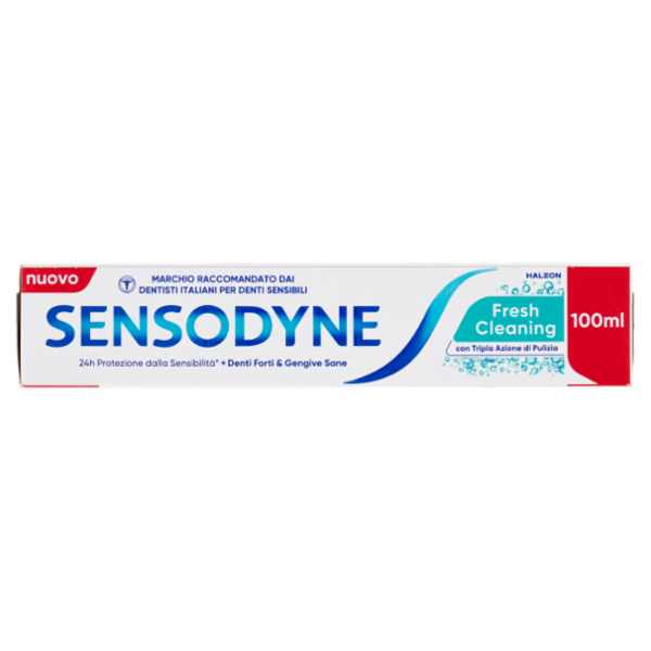 Sensodyne Dentifricio Fresh Cleaning per Denti Sensibili, Tripla Azione di Pulizia 100 ml