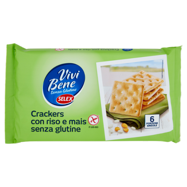 Selex Vivi Bene Crackers con Riso e Mais Senza Glutine 6 porzioni 200 g
