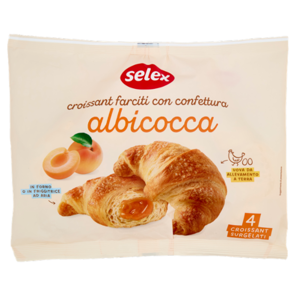 Selex Croissant Farciti con Confettura Albicocca Surgelati 4x85 g