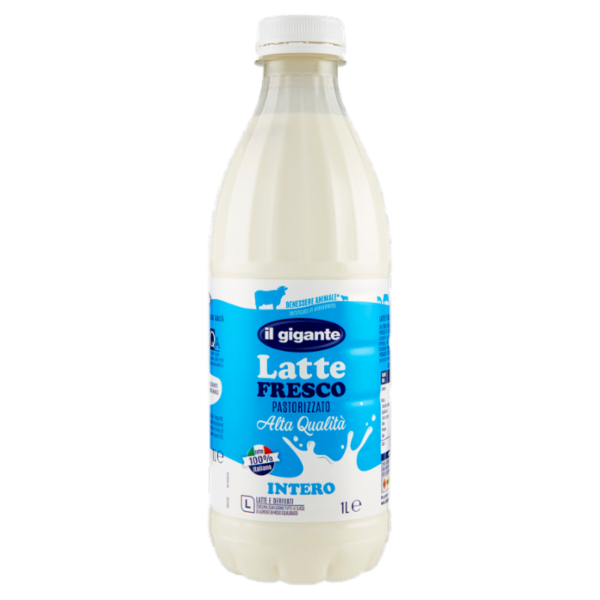 IL GIGANTE Latte Fresco Pastorizzato Alta Qualità Intero 1 L