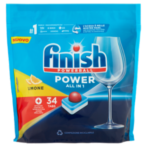 Finish Power All In One Lemon Pastiglie Lavastoviglie 34 Lavaggi 544 Gr