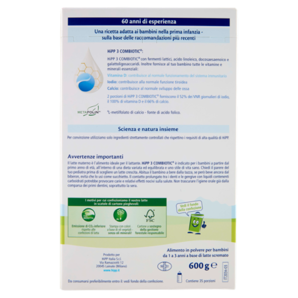 HiPP Latte crescita Combiotic 3 600 g