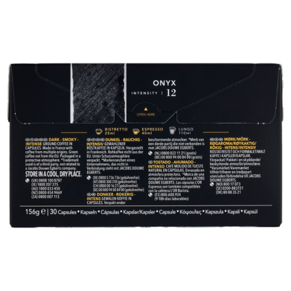 L'OR Onyx 12- 30 Capsule Caffè Compatibili con Macchine Nespresso*® Original 156g