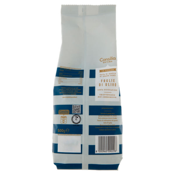Consilia Optima Pasta Fresca di Semola Foglie d'Ulivo 100% Puglia 500 g