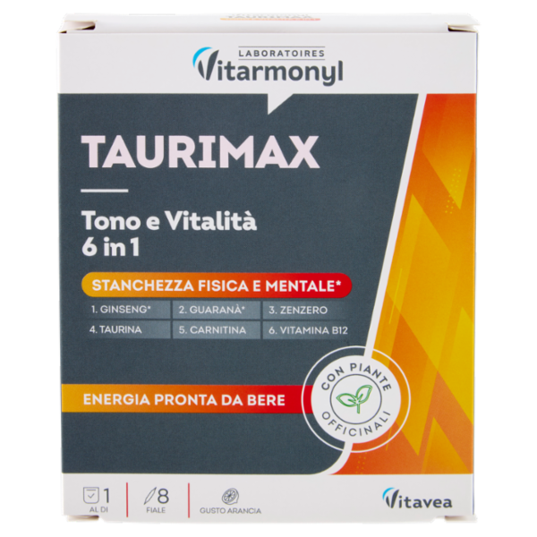 Laboratoires Vitarmonyl Taurimax Tono e Vitalità 6 in 1 Fiale 8 x 10 ml