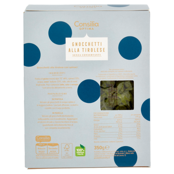 Consilia Optima Spatzle Freschi con Spinaci 350 g
