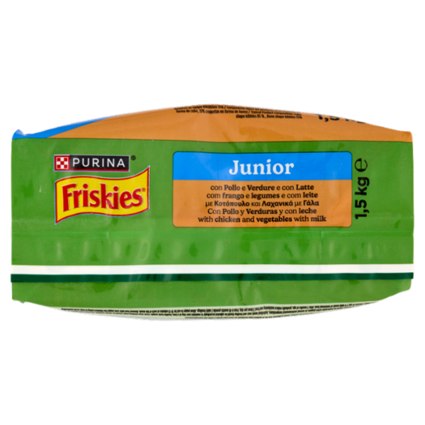 PURINA FRISKIES Junior con Pollo e Verdure e con Latte 1,5 kg