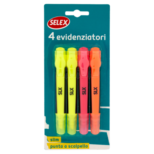 Selex Evidenziatore Slim Colori Assortiti 4 pezzi