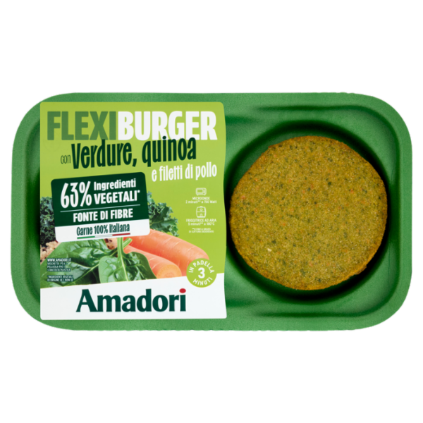 Amadori Flexi Burger con Verdure, quinoa e filetti di pollo 0,190 kg