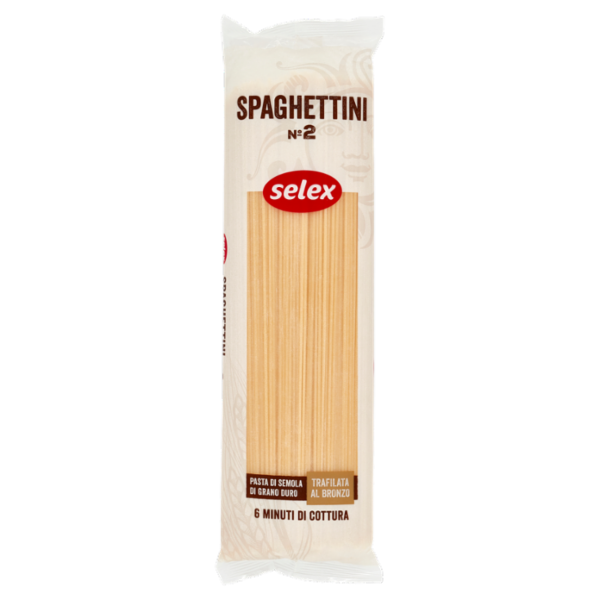 Selex Pasta di Semola Trafilata al Bronzo Spaghettini 500 g