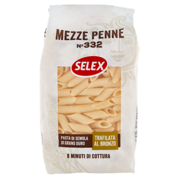 Selex Pasta di Semola Trafilata al Bronzo Mezze Penne 500 g