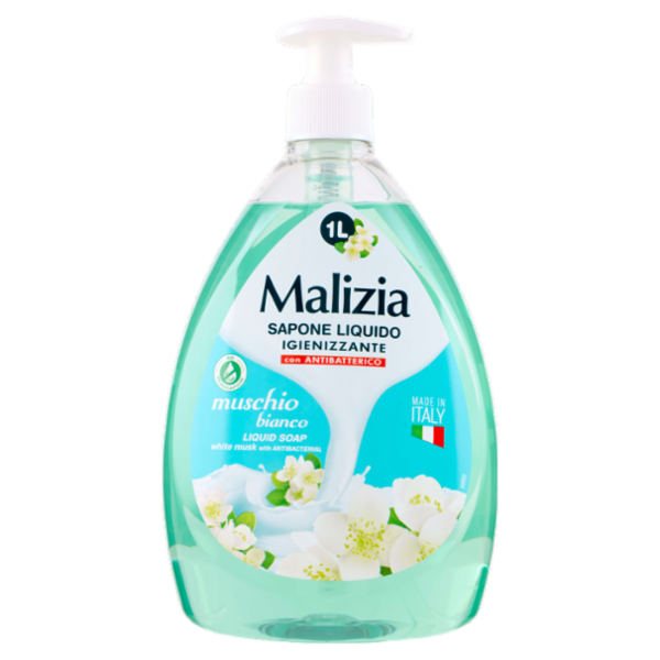 Malizia Sapone Liquido Igienizzante con Antibatterico muschio bianco 1000 mL