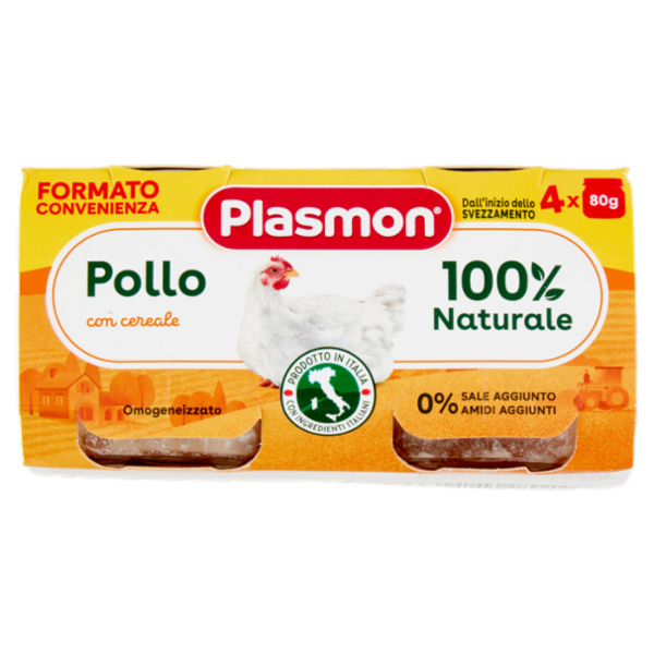 Plasmon Omogeneizzato Pollo con cereale 4 x 80 g