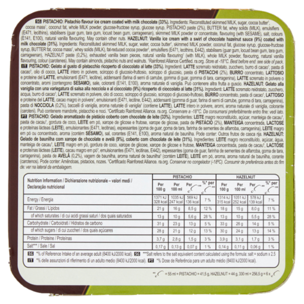 Magnum mini Pistacchio Hazelnut 6 Gelati 256,5 g