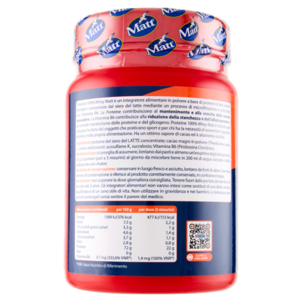 Matt Sport Proteine 100% Whey Gusto Cacao 450 g