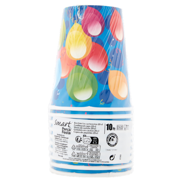 Smart PerLa Festa Bicchieri in cartoncino 25 cl 10 pz