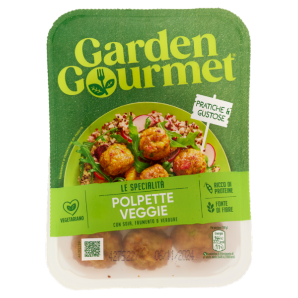 GARDEN GOURMET Polpette Veggie Vegetariane con Soia, Frumento e Verdure 2 porzioni 200g