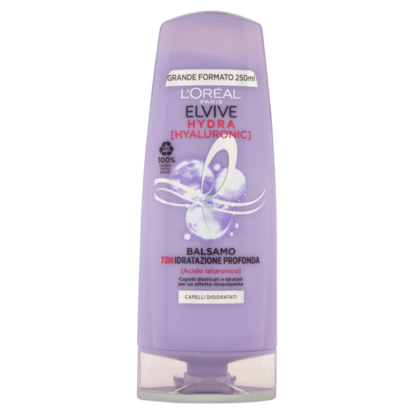 L'Oréal Paris Elvive Hydra Hyaluronic, Balsamo 72H Idratazione Profonda, con Acido Ialuronico, 250ml