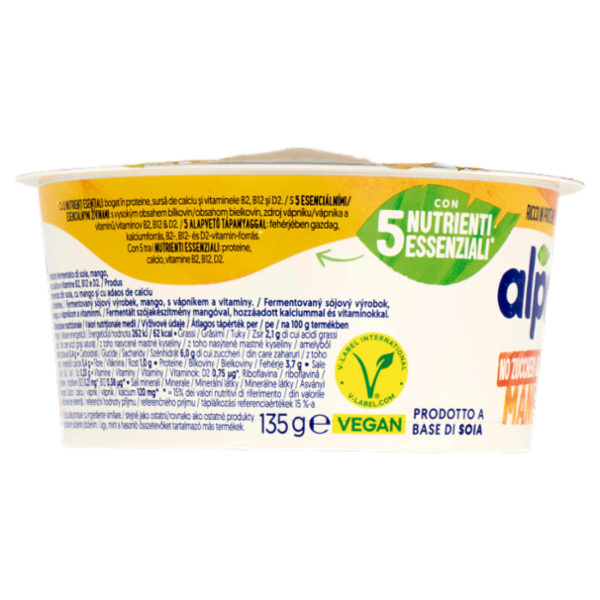 ALPRO Alternativa Vegetale allo Yogurt, Gusto Mango, Senza Lattosio, Senza Conservanti, 135g