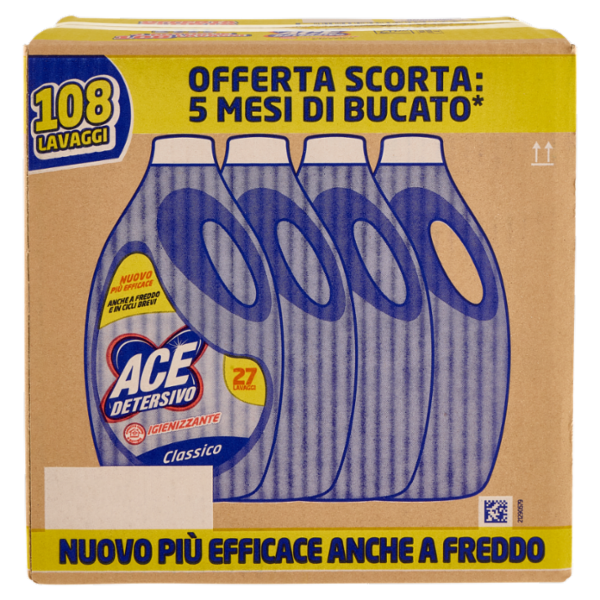 Ace Detersivo Igienizzante Classico 4 x 27 Lavaggi 4 x 1350 ml