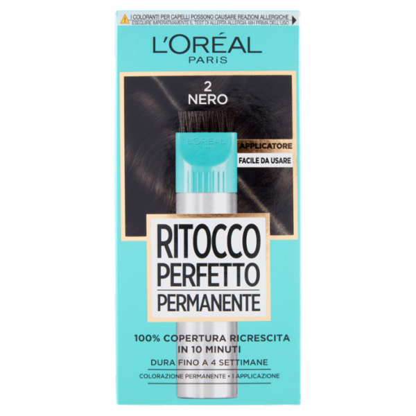L'Oréal Paris Colorazione Ritocco Perfetto Permanente, 100% Copertura Ricrescita Nero