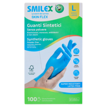 Smilex Skin Flex Guanti Sintetici L 8/8,5 Large 100 Pz