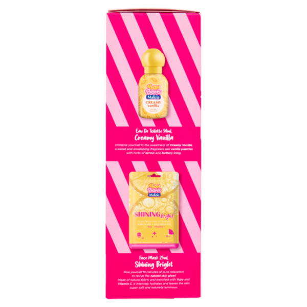 Malizia Bon Bons Pigiama Party Maschera Viso Shining 25mL + Eau de Toilette Creamy Vanilla 50 mL
