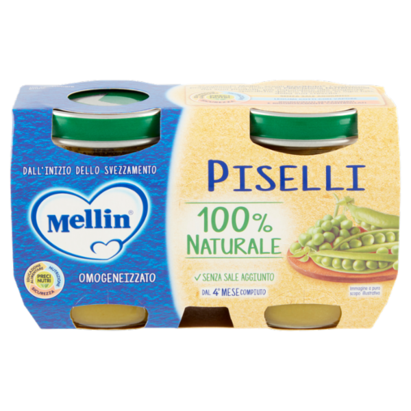 Mellin Piselli 100% Naturale Omogeneizzato 2 x 125 g