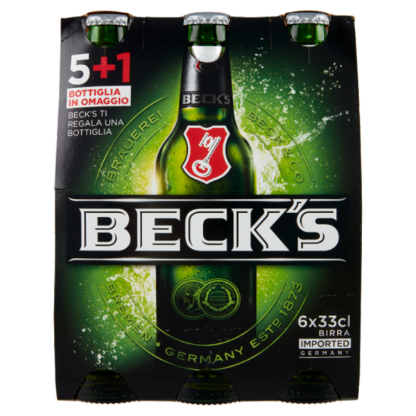 BECK'S Birra pilsner tedesca bottiglia 5+1 33cl