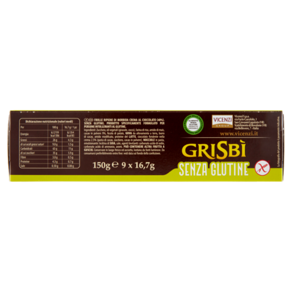 Grisbì Senza Glutine Cioccolato 9 x 16,7 g